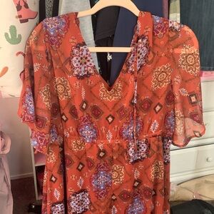 Pattern Print flowy dress